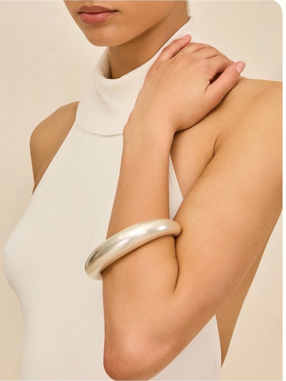Cult Gaia Polished Silver-Tone Sculptural Bracelet - Picture 2 of 5